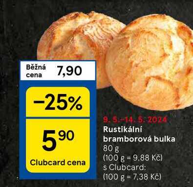 Rustikální bramborová bulka, 80 g 