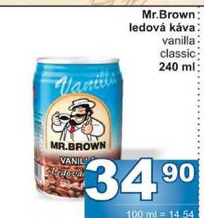 Mr.Brown ledová káva vanilla classic Vanilla 240 ml