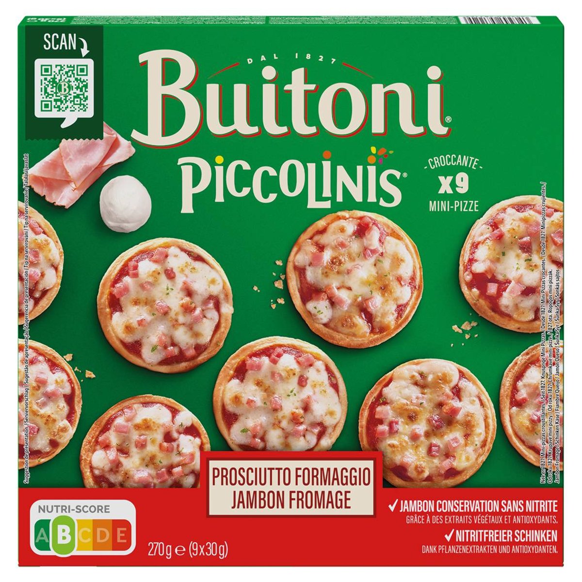 Buitoni Piccolinis Prosciutto mini pizzy 9 ks