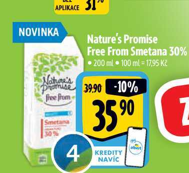   Nature's Promise Free From Smetana 30% •200 ml  