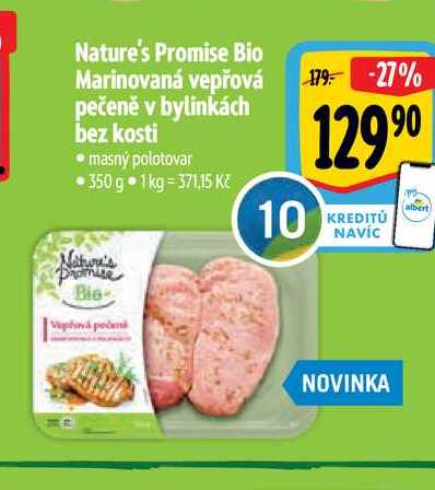 Nature's Promise Bio Marinovaná vepřová pečeně v bylinkách bez kosti 350 g