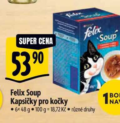   Felix Soup Kapsičky pro kočky  6x48 g 