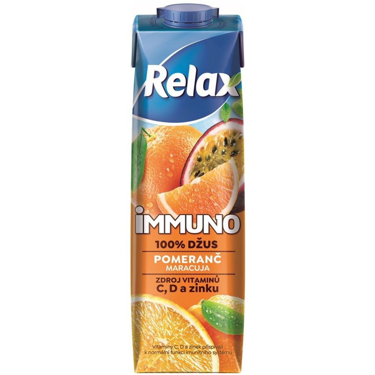 Relax Immuno 100% džus Pomeranč, Maracuja