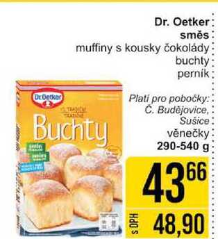 Dr. Oetker směs muffiny s kousky čokolády buchty perník 290-540 g
