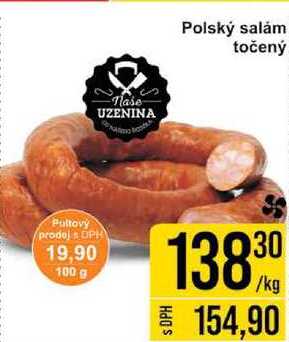 Polský salám točený Pultový prodej 1kg