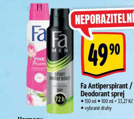   Fa Antiperspirant / Deodorant sprej 150 ml  