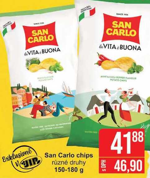 San Carlo chips různé druhy 150-180g