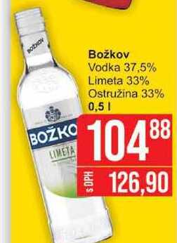 Božkov Vodka 37,5% Limeta 33% Ostružina 33% 0,5l 