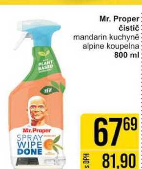 Mr. Proper čistič mandarin kuchyně alpine koupelna 800 ml 