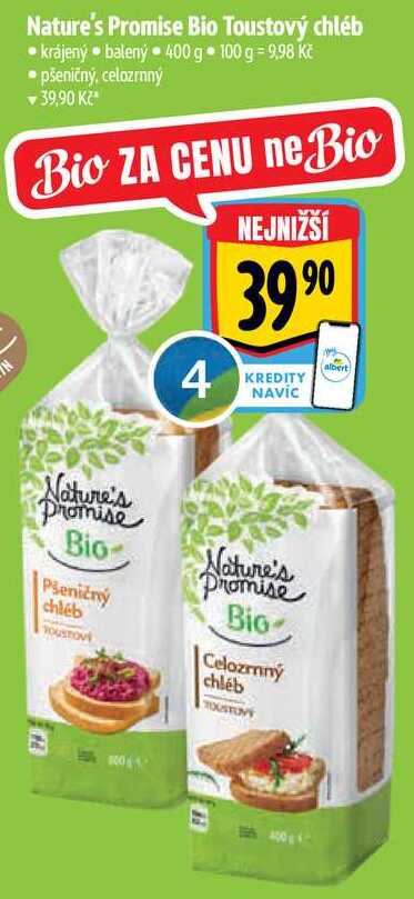 Nature's Promise Bio Toustový chléb, 400 g