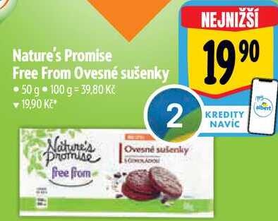 Nature's Promise Free From Ovesné sušenky, 50 g