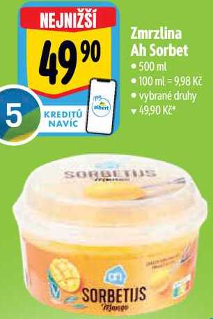 Zmrzlina Ah Sorbet, 500 ml 