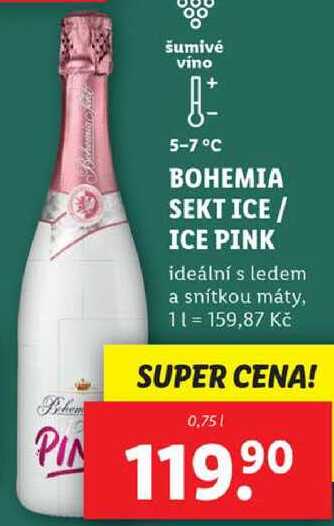 BOHEMIA SEKT ICE/ICE PINK, 0,75 l