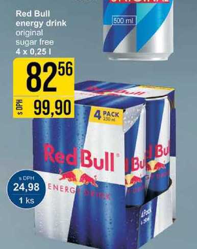 Red Bull energy drink original sugar free 4 x 0,25l