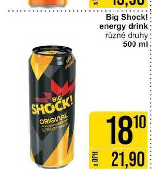 Big Shock! energy drink různé druhy 500 ml