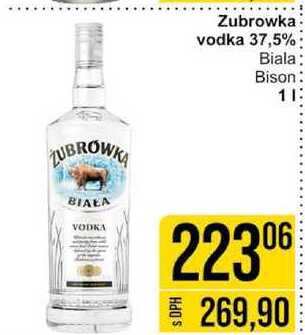 Zubrowka vodka 37,5% Biala Bison 2 1l
