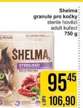 Shelma granule pro kočky sterile hovězí adult kuřecí 750 g