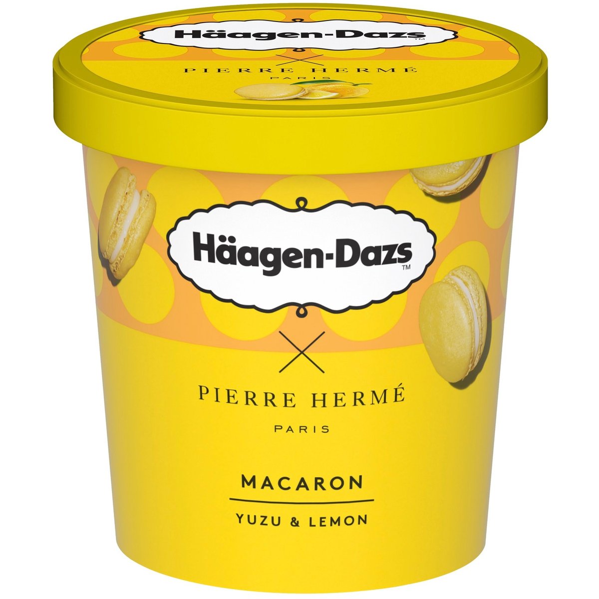 Häagen-Dazs Citronová smetanová zmrzlina s Yuzu polevou a kousky makronek