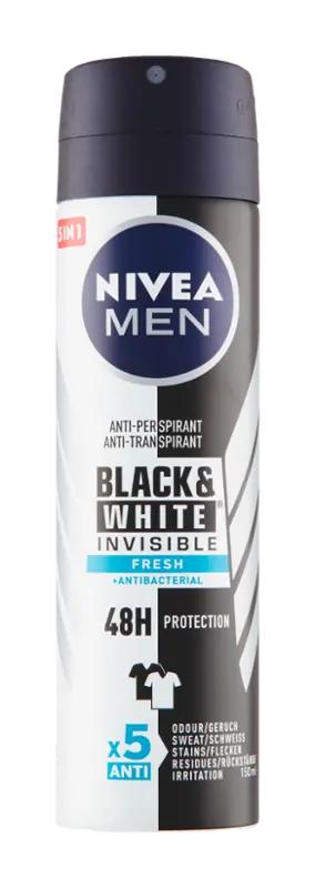 NIVEA Men Antiperspirant sprej pro muže Black & White Invisible Fresh, 150 ml