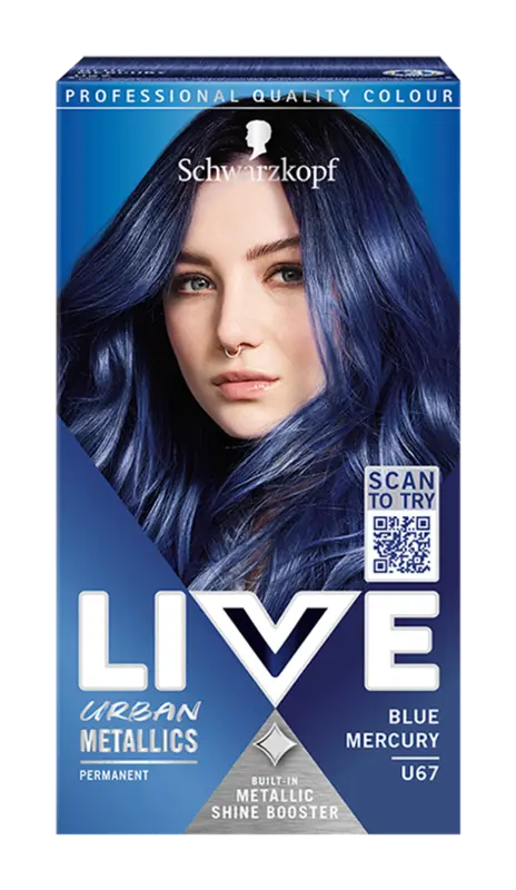 Schwarzkopf Live Urban Metallics barva na vlasy blue mercury U67, 1 ks