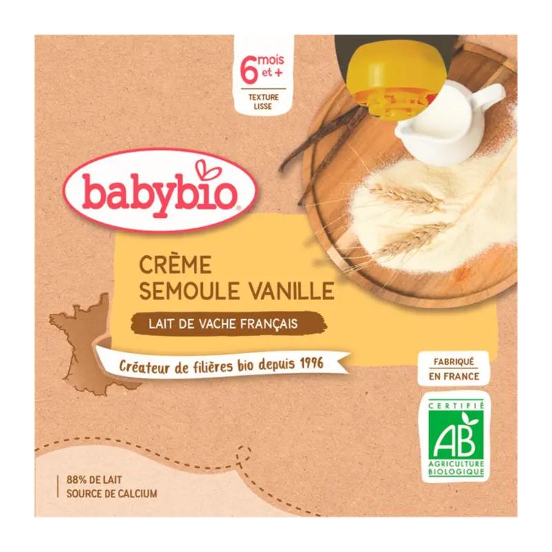 Babybio Bio krém vanilka s krupičkou, 340 g