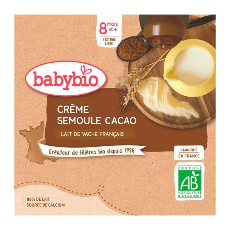 Babybio Bio krém kakao s krupičkou, 340 g
