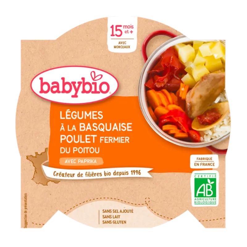 Babybio Bio zelenina, baskické kuře a rýže, 260 g