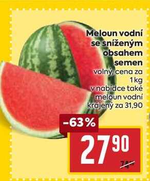Meloun vodní se sníženým obsahem semen volný, cena za 1kg 