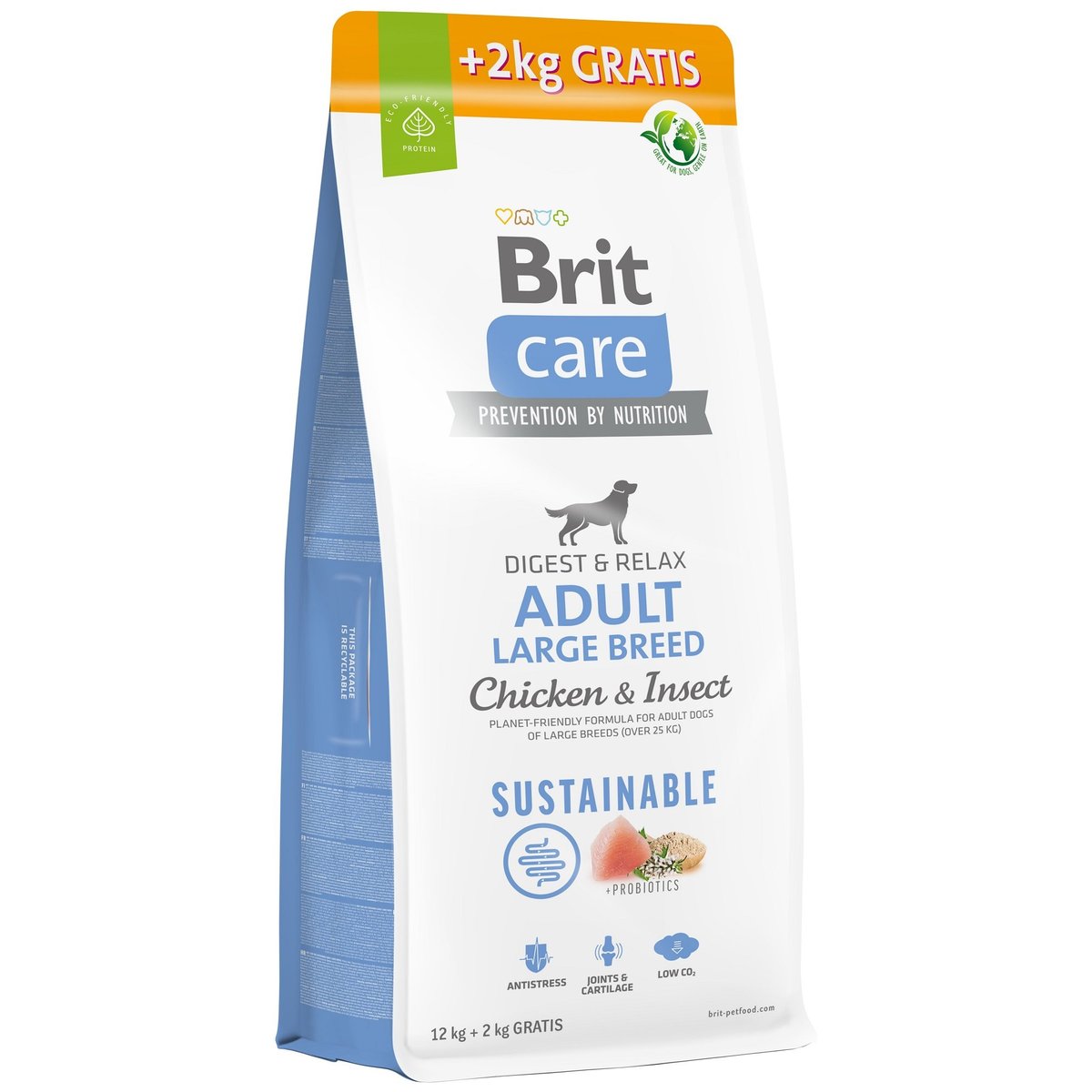 Brit Care Sustainable Adult Large Breed Chicken & Insect pro psy 12+2 kg zdarma