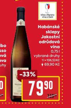 Habánské sklepy Jakostní odrůdová vína 0,75l