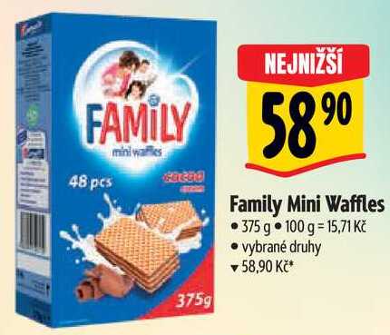 Family Mini Waffles, 375 g 