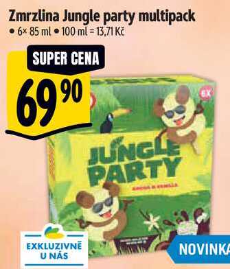 Zmrzlina Jungle party multipack, 6x 85 ml 