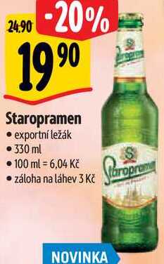 Staropramen exportní ležák, 330 ml