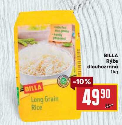 BILLA Rýže dlouhozrnná 1 kg