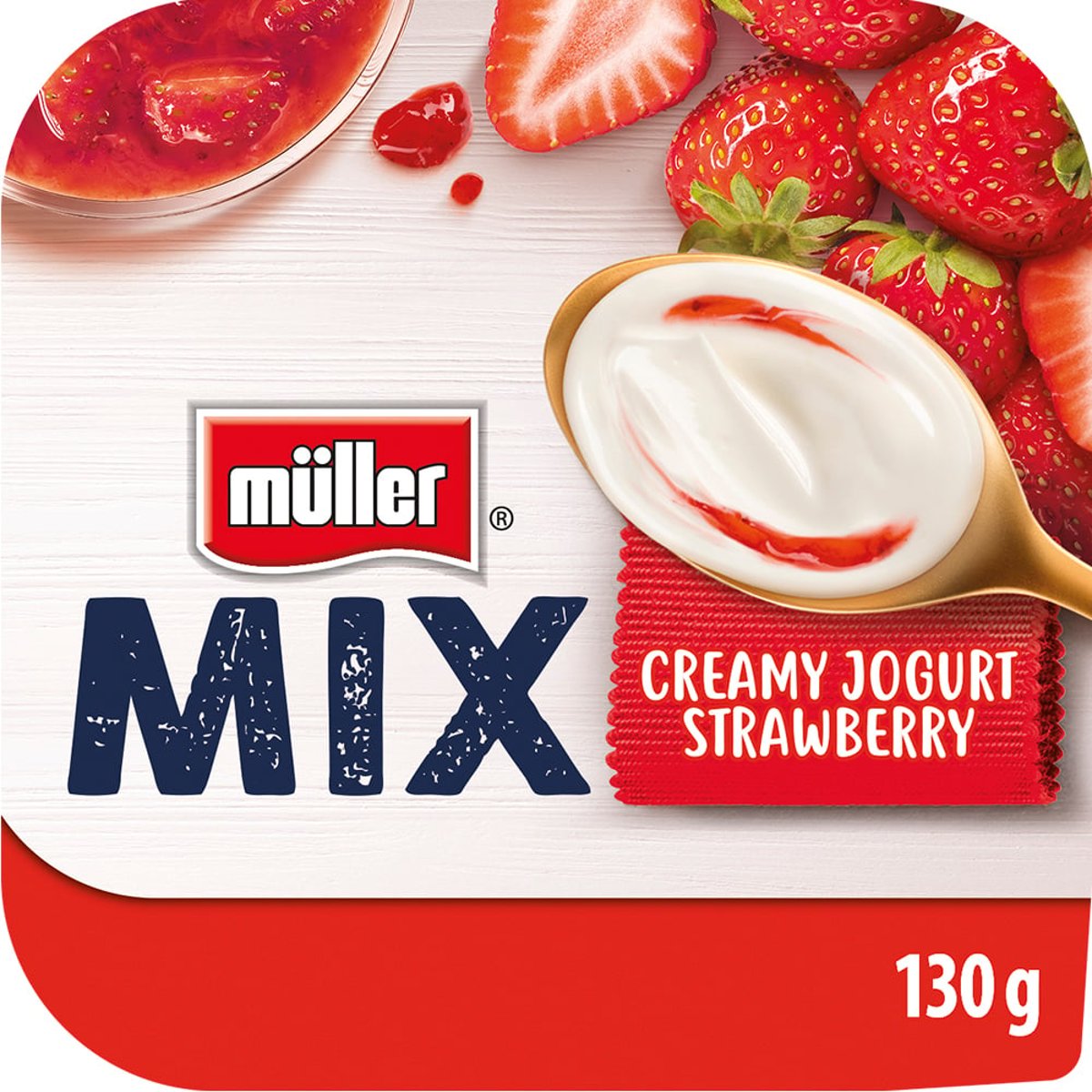 Müller Mix Krémový jogurt s jahodami