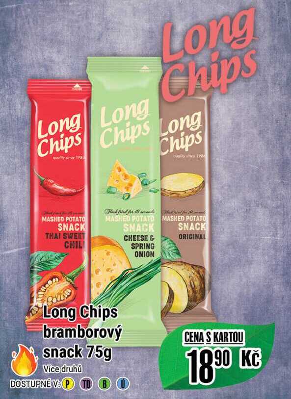 Long Chips bramborový snack 75g 