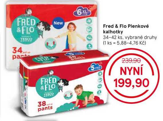 Fred & Flo Plenkové kalhotky 34-42 ks, vybrané druhy