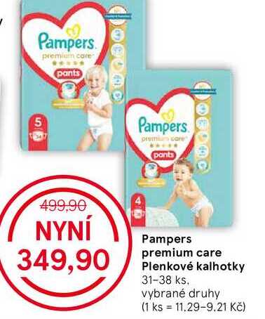 Pampers premium care Plenkové kalhotky, 31-38 ks