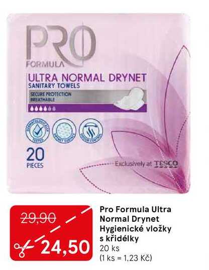 Pro Formula Ultra Normal Drynet Hygienické vložky s křidélky, 20 ks 