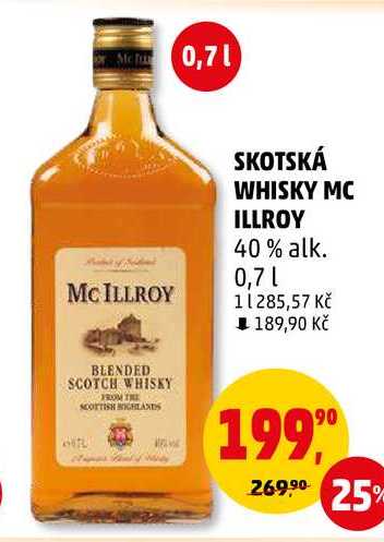 SKOTSKÁ WHISKY MC ILLROY, 0,7 l