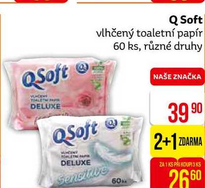 Q Soft vlhčený toaletní papír 60 ks, různé druhy