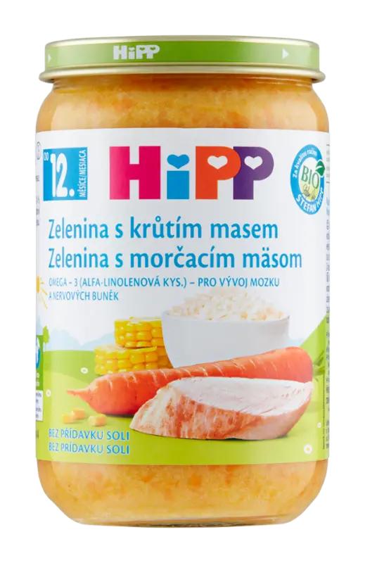 HiPP Příkrm pro děti zelenina s krůtím masem, 220 g