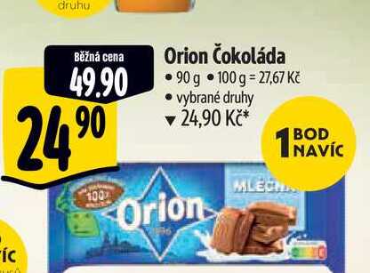 Orion Čokoláda, 90 g 
