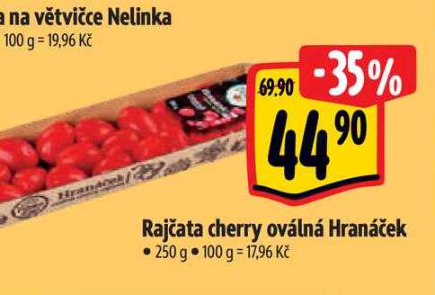   Rajčata cherry oválná Hranáček 250 g  