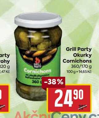 Grill Party Okurky Cornichons 360/170g