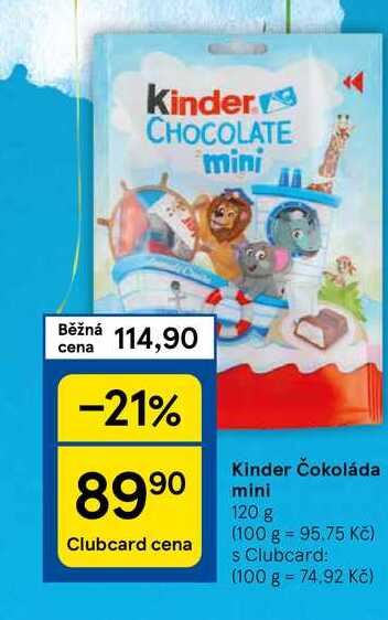 Kinder Čokoláda mini, 120 g