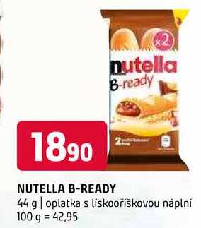 Nutella B-ready 44 g oplatka s liskooříškovou náplní 