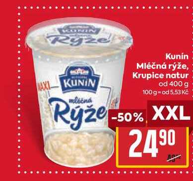 Kunin Mléčná rýže od 400g