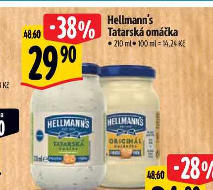  Hellmann's Tatarská omáčka 210 ml 