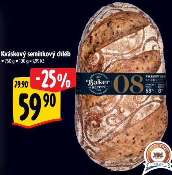 Kváskový semínkový chléb, 750 g